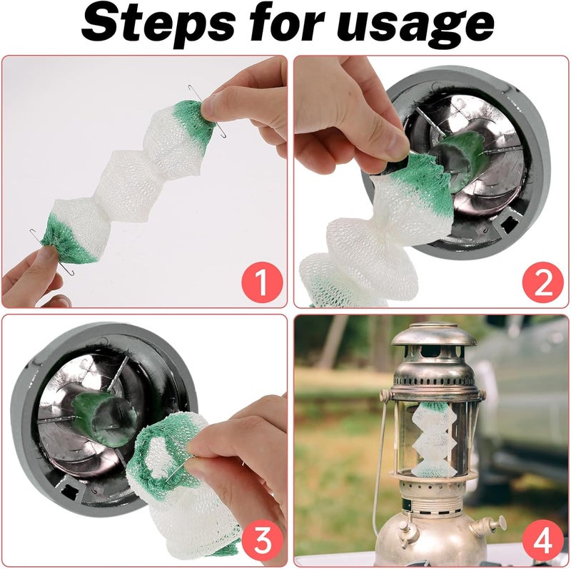 Lnngub 6 Pcs 3-Layer Propane Lantern Mantles Insta-Clip 2#95 Mantles Lantern Mantles Gas Lantern Mantles with 2 Install Clip Accordion Shape Mantles for Gas Lantern Propane Lantern Camping Lantern - Image 4